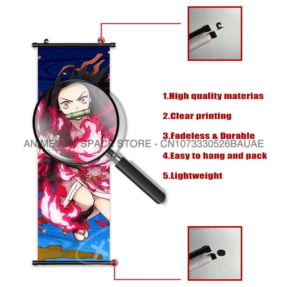 Demon Slayer Hanging Painting Canvas Home Decor Anime Poster Tanjirou Scrolls Pictures Bedside Background Kawaii Nezuko Wall Art