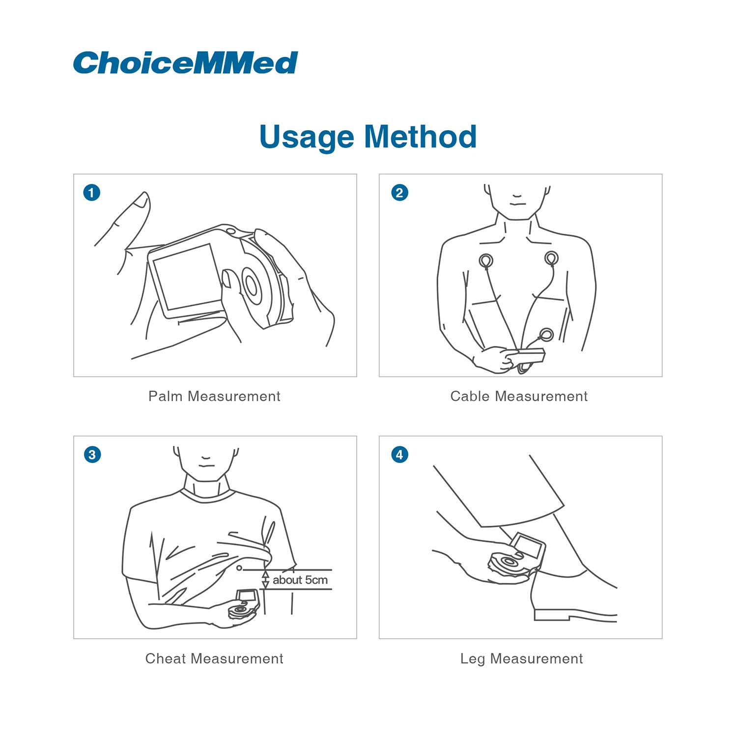 ChoiceMMed портативный ЭКГ монитор EKG, мониторинг сердечного ритма в реальном времени, непрерывное измерение, электрокардиограмма