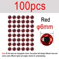 100 piezas rojas de 6 mm