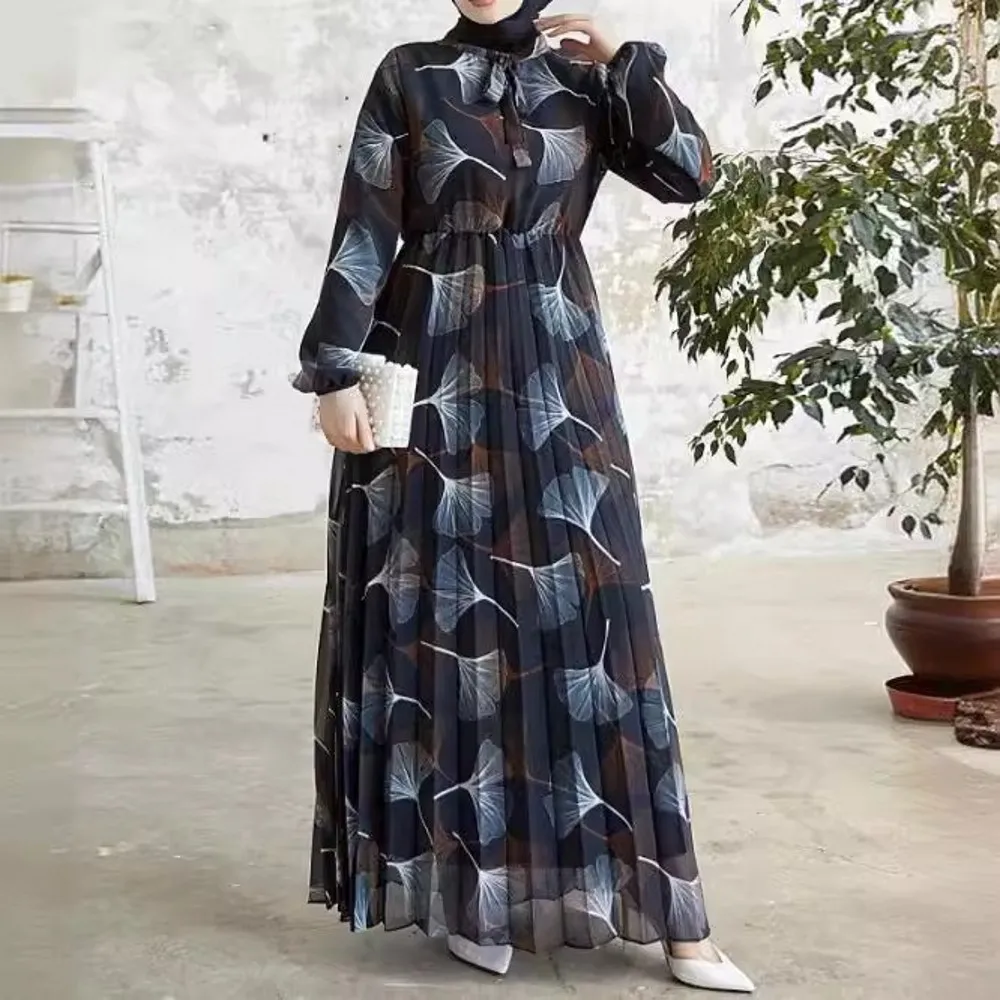 African Dresses For Women Elegant Polyester 2024 New Muslim Fashion Abayas Dashiki Robe Kaftan Long Maxi Dress Turkish Africa