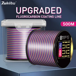 ZUKIBO 3 Color Camo Monofilament Nylon Line High Strength Japan Fluorocarbon Coated Line Low Stretch Faster Sinking Fishing Line