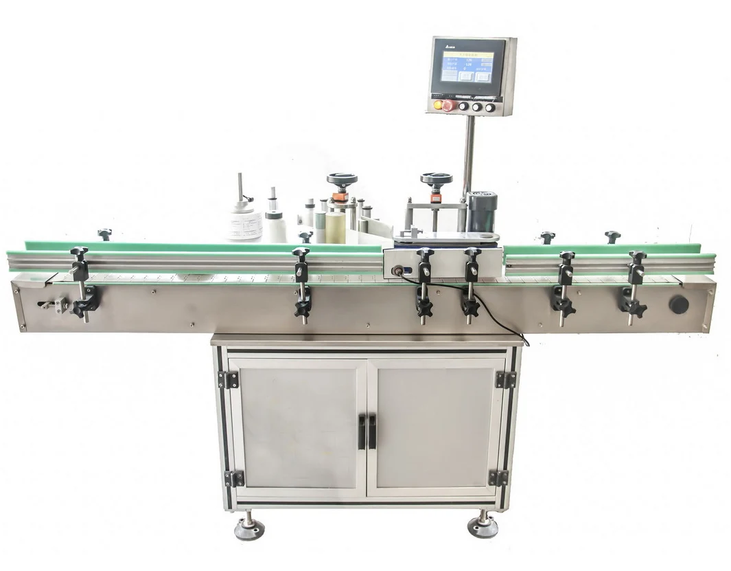 Automatic Vertical Round Glass Bottle Wrap Around Adhesive Sticker Labeling Machine