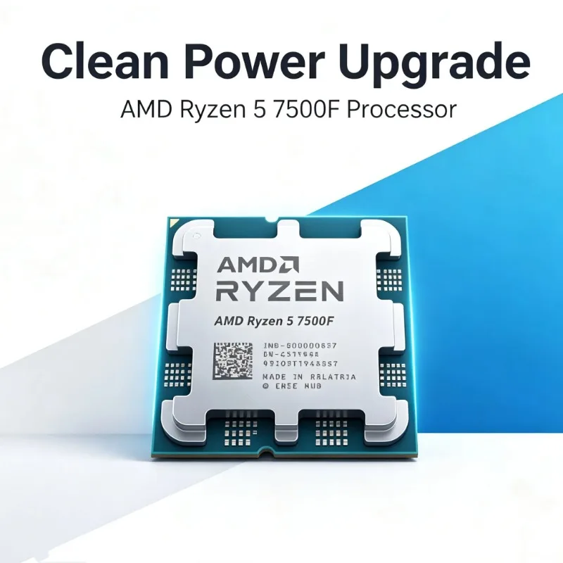 AMD Ryzen5 7500F 5NM Desktop Processor 65W Low Consumption 32M Cache Multi Thread Chip For Video Editing PC