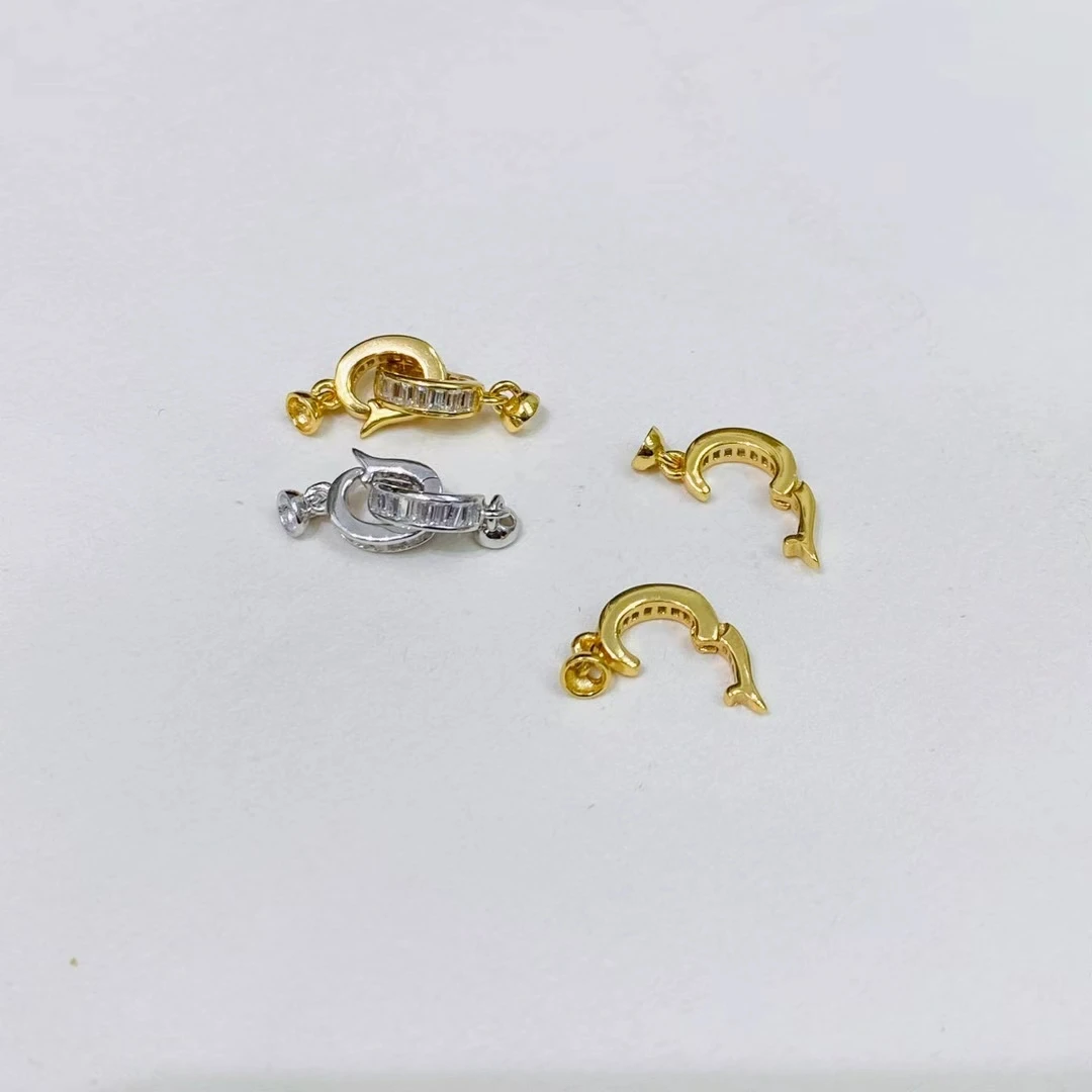 

Wholesale DIY 925 Sterling Silver Pendant Necklace Bracelet Clasp Hook Accessories for 5-8mm Pearls 5pcs/lot