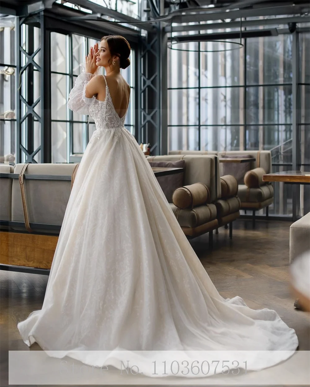 Vestido de novia elegante con tirantes finos para mujer, Apliques de encaje de tul, línea A, manga extraíble