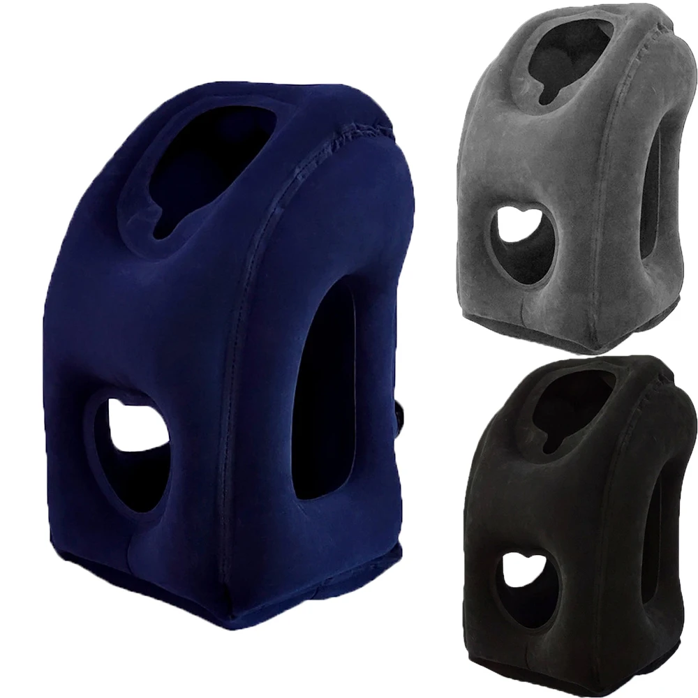 Almofada Inflável Portátil para Viagem, Suporte para Pescoço, Ideal para Escritório, Acampamentos ao Ar Livre, Sonecas, Voos de Avião e Trens