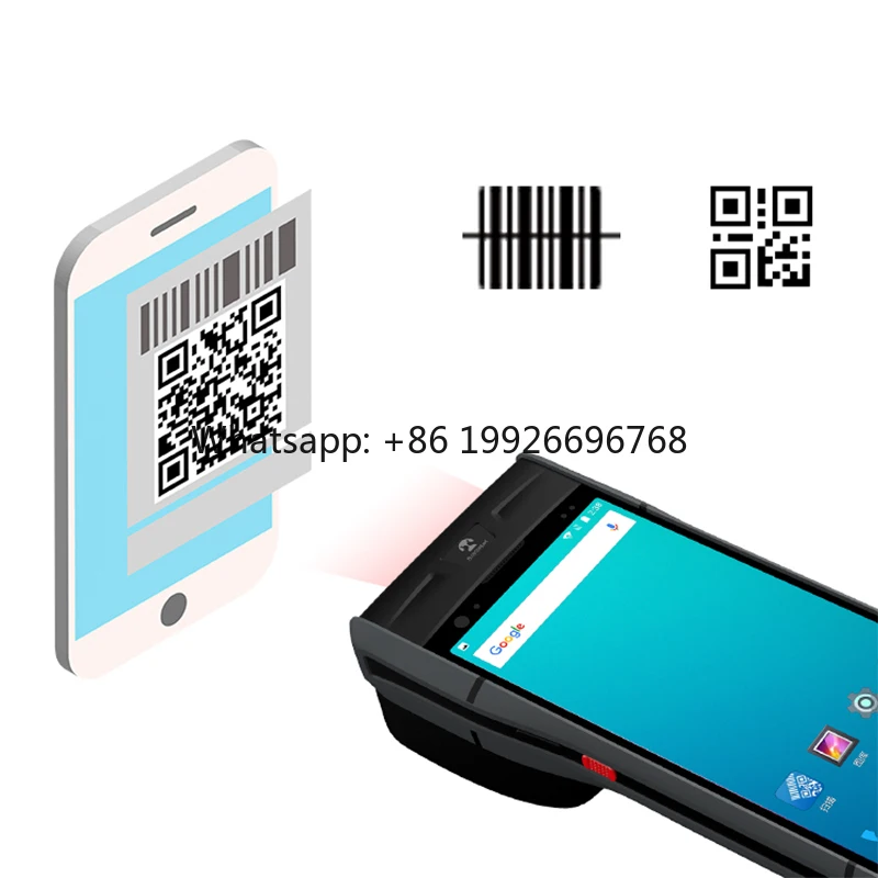 S60 Inventory Management Handheld Barcode Scanner Pda Android Tablet Pc With Integrated Built-in Sticker Printer