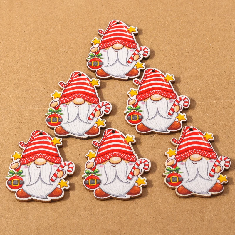10pcs Christmas Santa Claus Charms Elk Snowman Pendants for Jewelry Making Earrings Necklace DIY Accessories Supplies