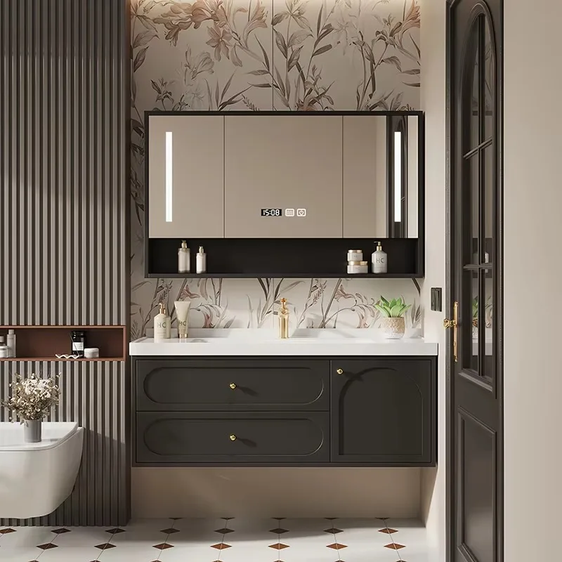 

Paint Oak Bathroom Cabinet American Toilet Simple White Bathroom Cabinet Vanity Mirror Meuble Salle De Bain Rangement Furniture