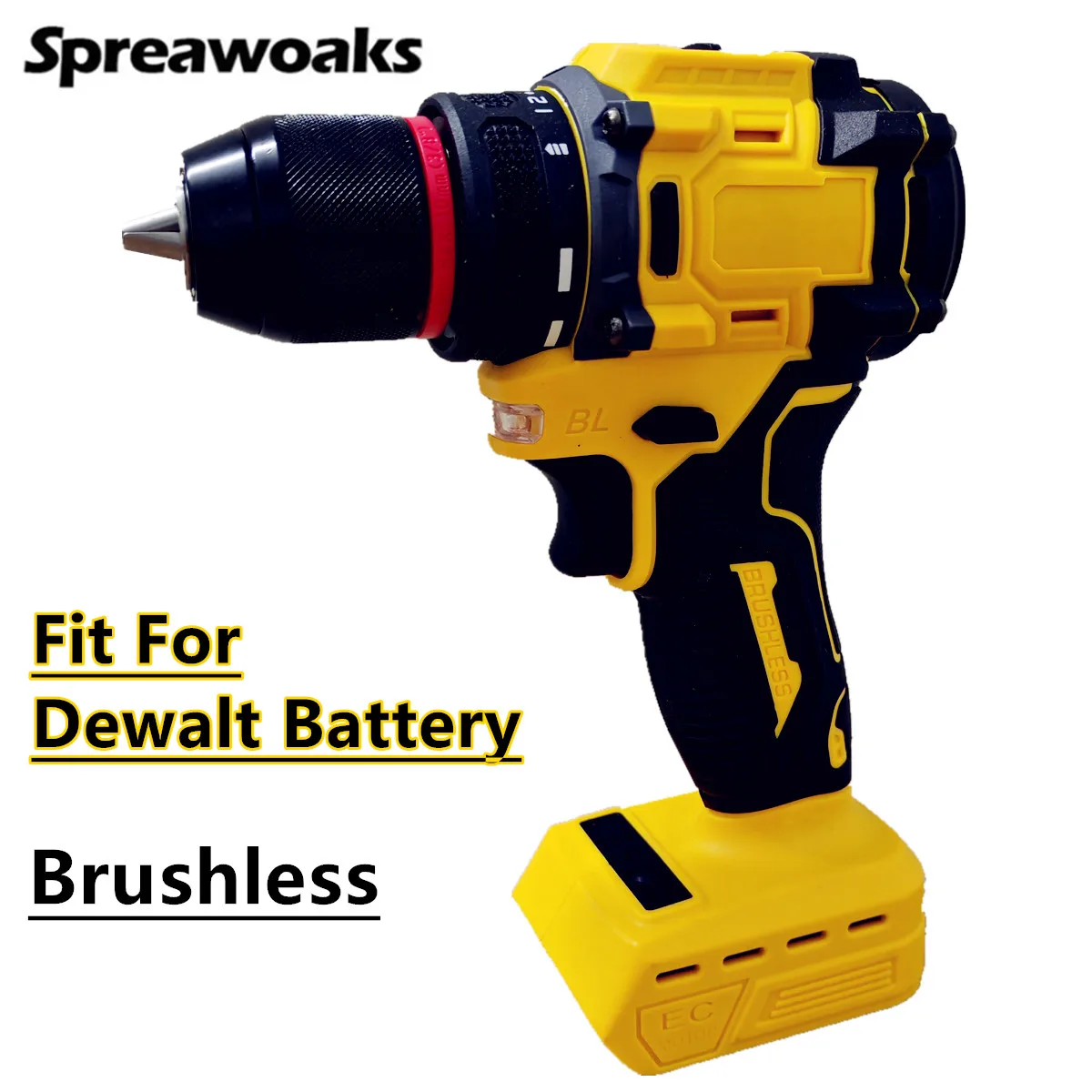 

Fit For DeWALT 20V Battery Brushless Electric Drill 10mm 24 Gears Cordless Screwdriver Hand Drill Power Tools