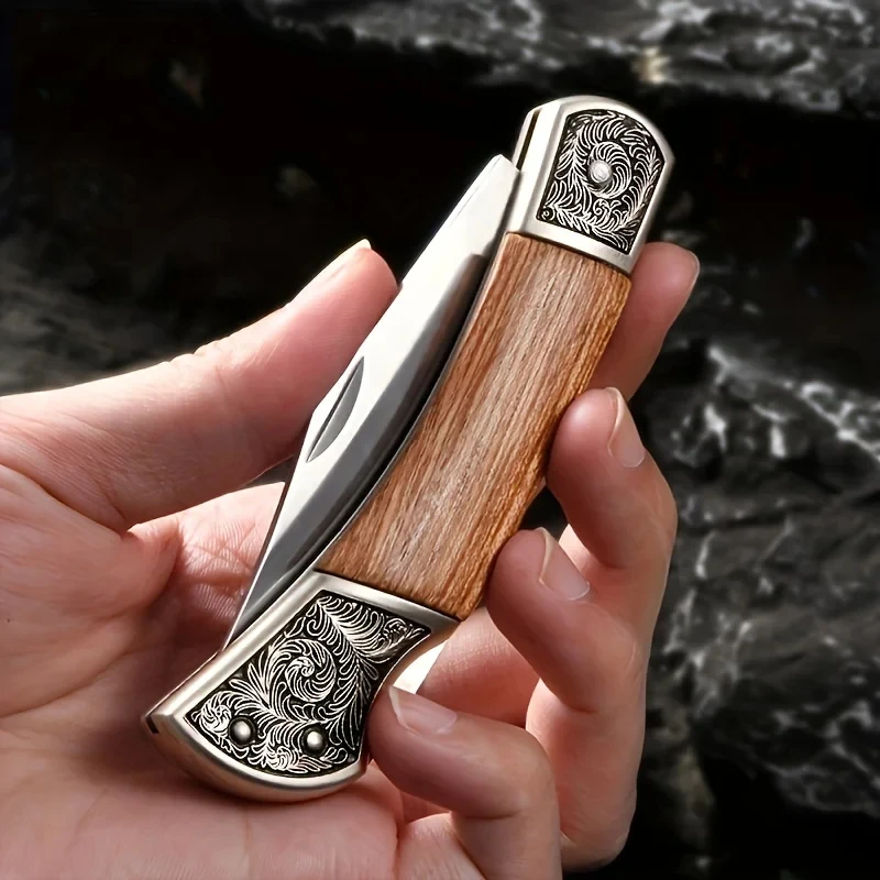 PLYS Folding Fruit Knife High Hardness Stainless Steel Folding Knife Travel Portable Fruit Peeling Knife