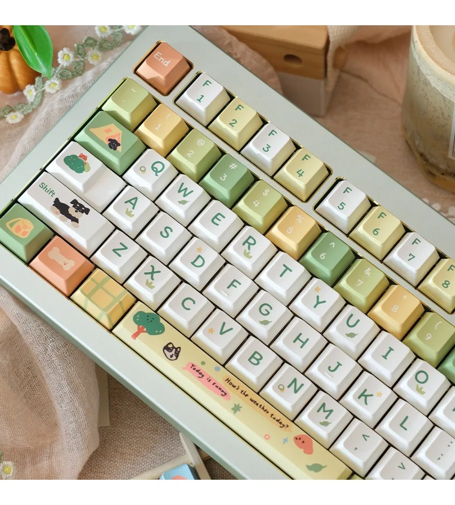 Camping mechanical keyboard keycaps full set of customized girls thickened PBT hot sublimation original height