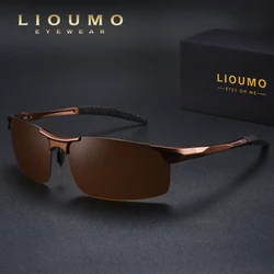 Aluminum Magnesium Polarized Sunglasses Men Driving Sun Glasses Outdoor Sports Goggles Brown Anti-Glare lentes de sol hombre