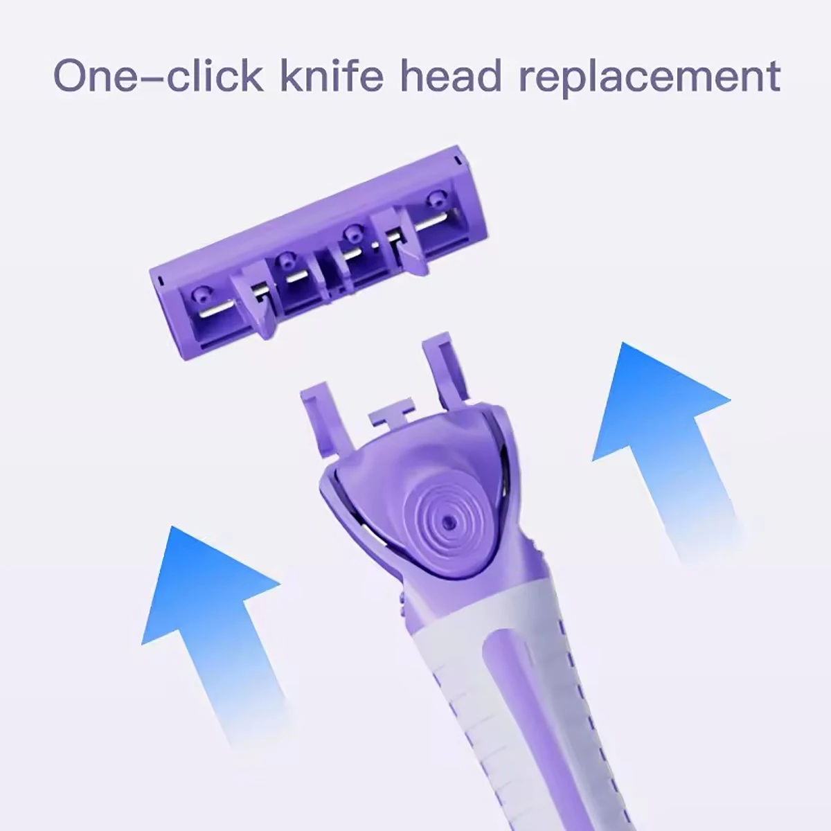 شفرة حلاقة قابلة للاستبدال للنساء، مقبض واحد، 8 شفرات، ماكينة حلاقة بيكيني للسيدات، جودة عالية #4