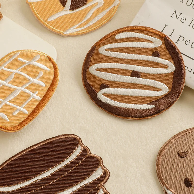 Cookie Hand Sewing Patches Embroidery Patch Iron On Badge For Bag Clothing Accessories DIY Hot Selling Fabric
