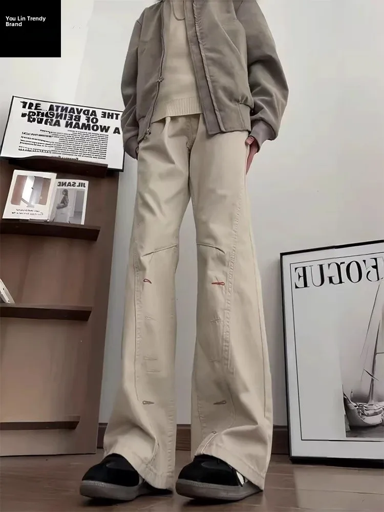 

Cleanfit Embroidered Slim Fit Straight Leg Jeans Men Winter Trendy Design High Waist hine Embroidery Youth ular Jeans