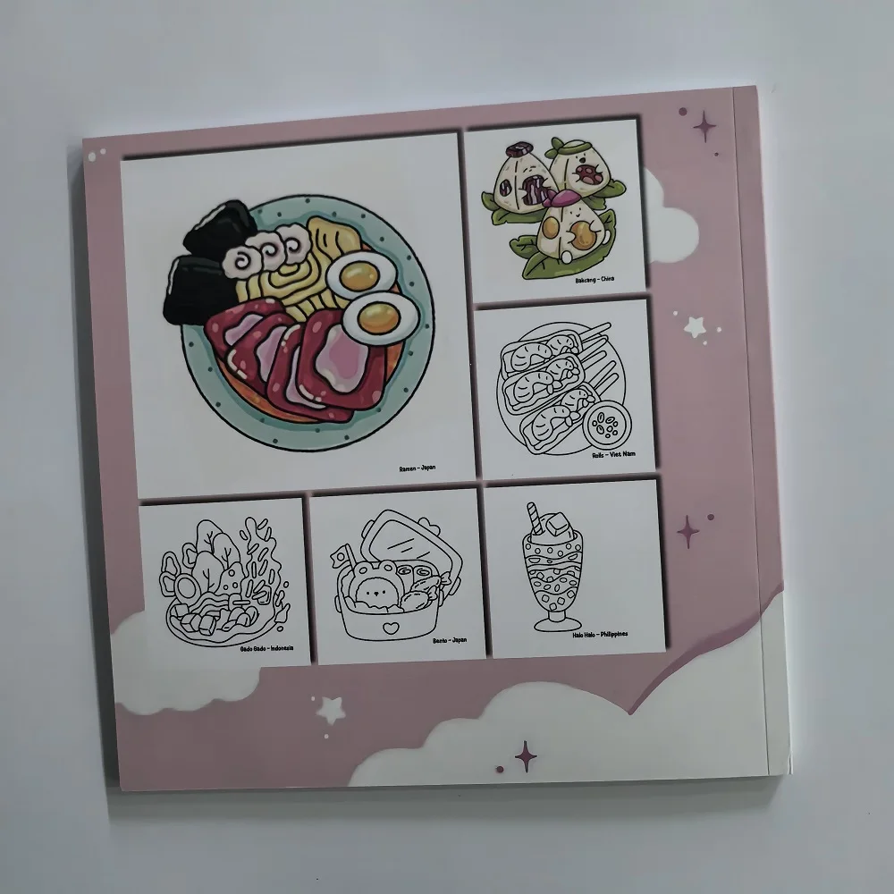 Asian Food Easy-bold Coloring Book for Adults Cute Drawing Book Perfect Gift for Christmas Party and Birthday