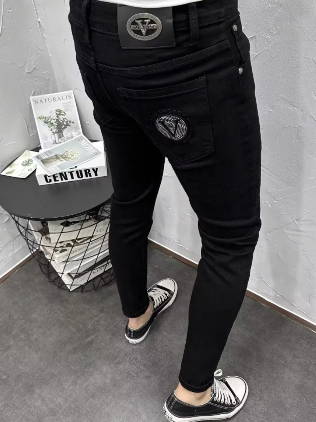 

Faionable Bla Waed эластичные облегающие джинсы мужские повседневные весенне-осенние новые универсальные длинные брюки молодежные модные