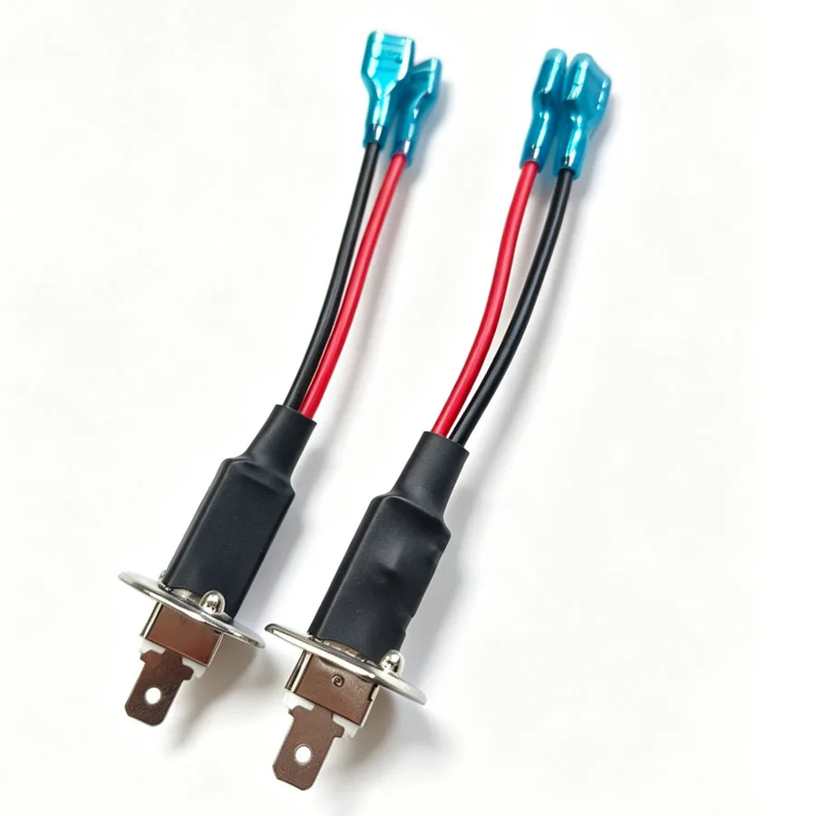 1 Pair H1 Socket Adapter Conversion Wiring Connector Cable For H1 HID LED Headlight Lamp