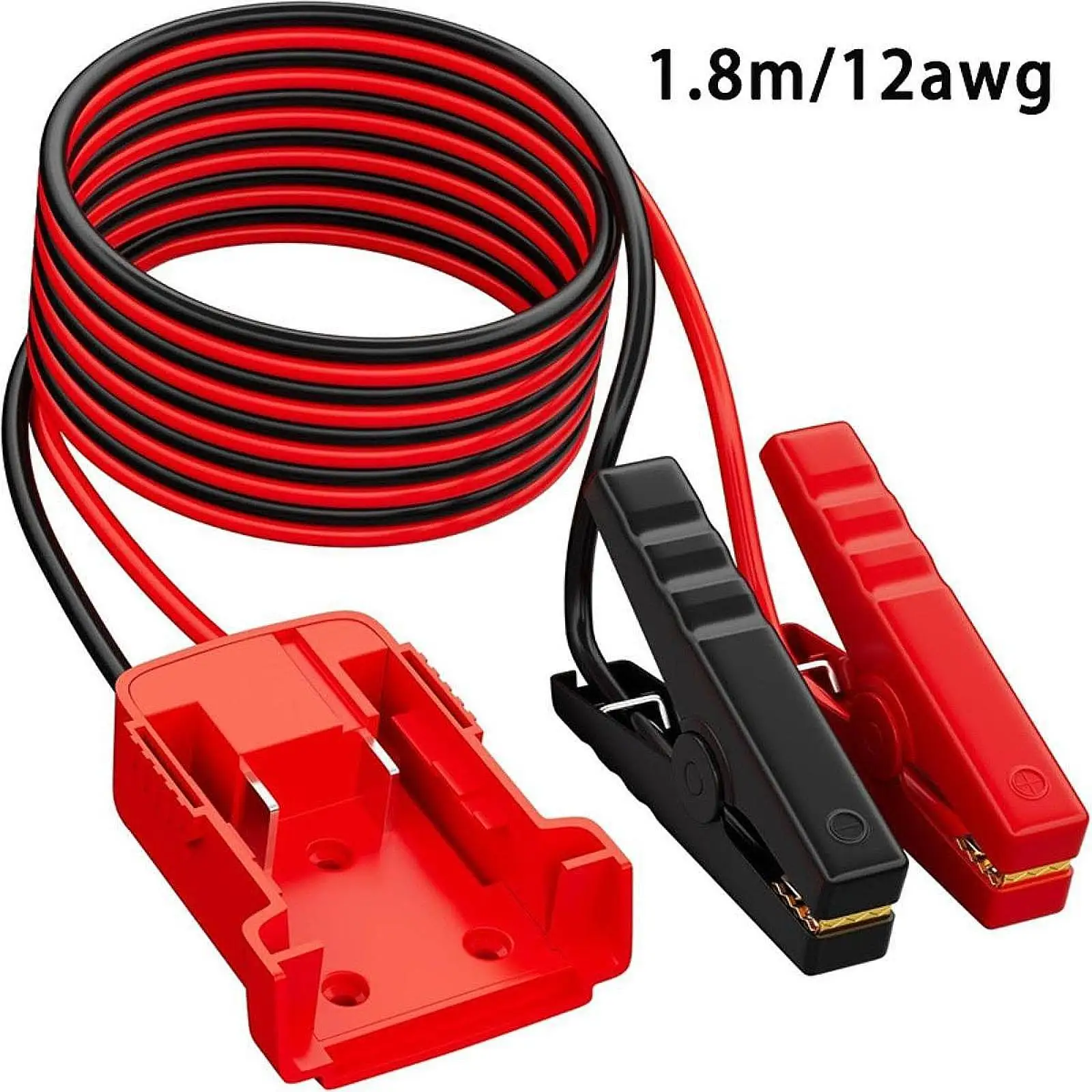 1.8M 12 AWG Car Cable Flexible for Automotive Accessories Secure Grip Multipurpose Professional 100A Clamp