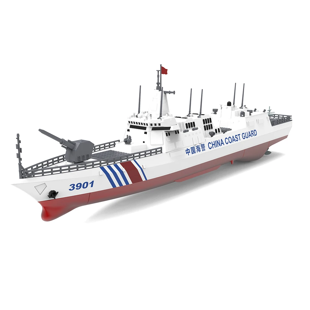 S16C 2.4G RC Łódź Policyjna Wodna Armatka Niszcząca Wersja RTR Podwójny Silnik Model Łodzi z Funkcją Spryskiwania Wody Uniwersalny Model Łodzi RC Zabawka