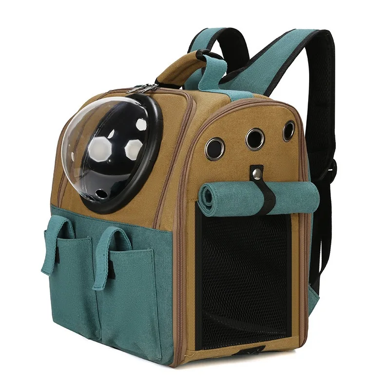 

Cat Canvas Backpack Large Capacity Cat Bag Chest Pocket Portable Pet Bag Outdoor Activities Space Pet Cabin Dog Bag Backpack
