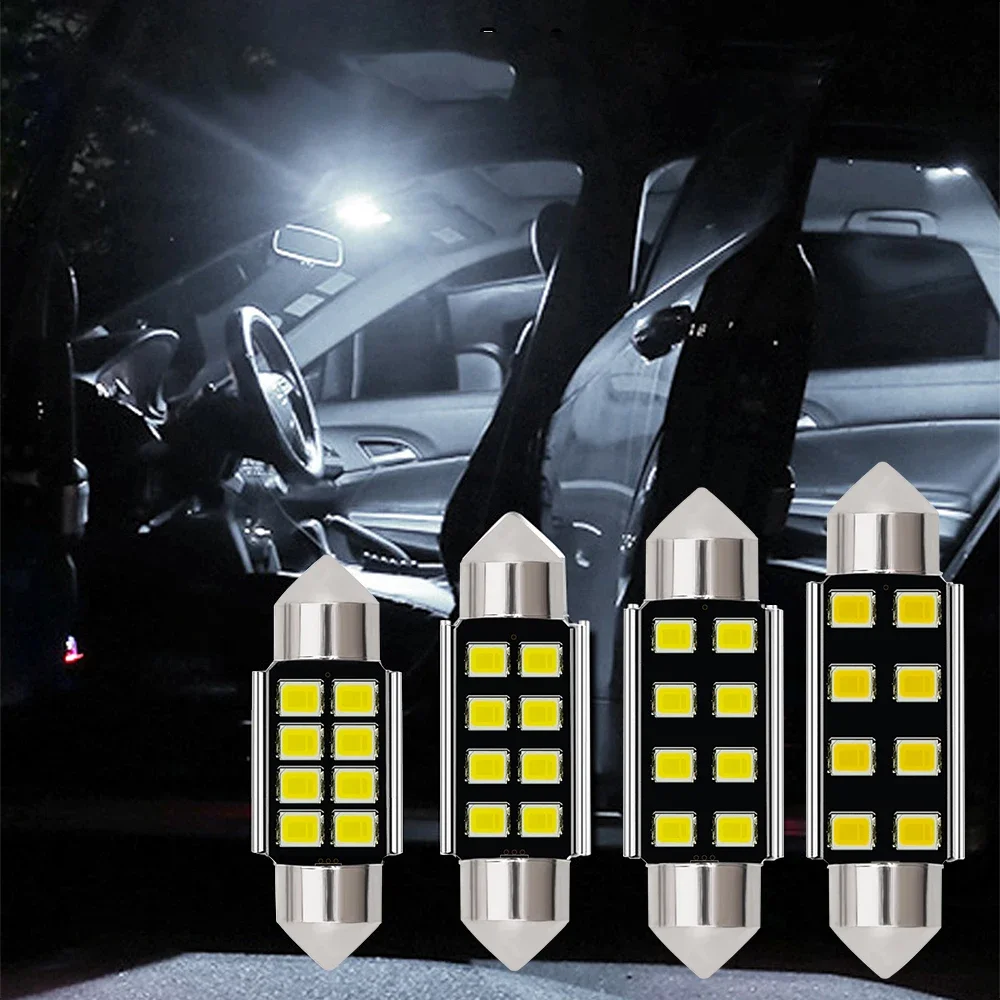 1X Festoon C5W C10W Car Reading LEDS 31mm 36mm 39mm 41mm JM2835 SMD 8Chips Auto Lamps Dome Lantern Interior Lights White DC 12V