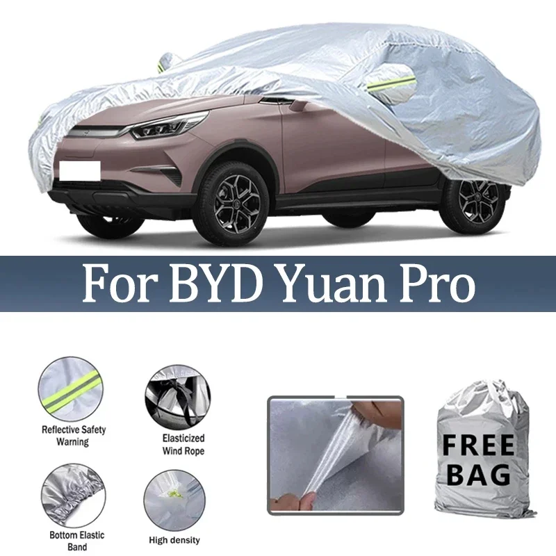 

Для BYD Yuan Pro автомобильный чехол уличные защитные чехлы снежный солнцезащитный козырек водостойкий пылезащитный внешний УФ автомобильные аксессуары