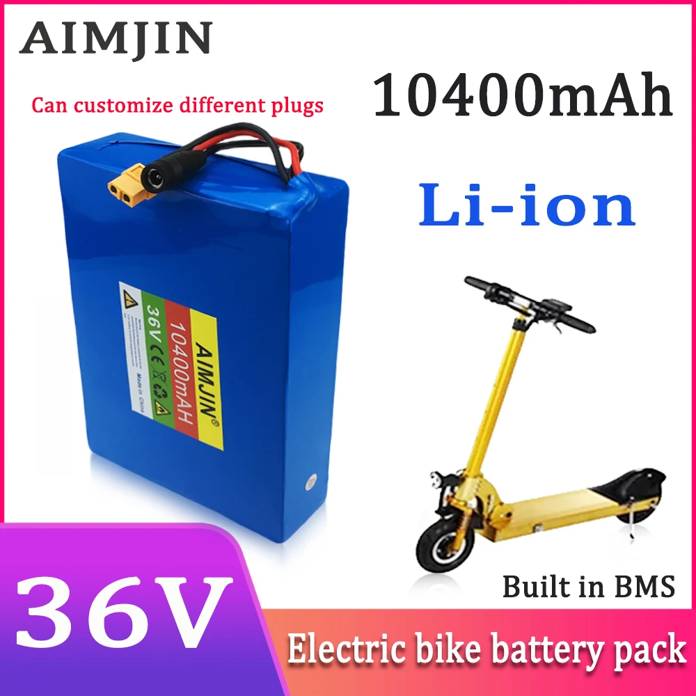 

10S4P 36V battery 10400mAh battery pack 1000W high-power battery with BMS/30A fuse+42V 2A charger