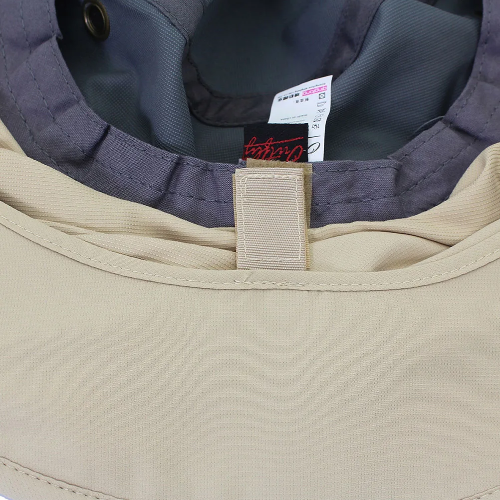 

Outdoor Uv Protection Bucket Hat Dark Grey Grey Shawl Wide Brim Neck Flap Adjustable Chin Strap Fishing Hiking Sunhat