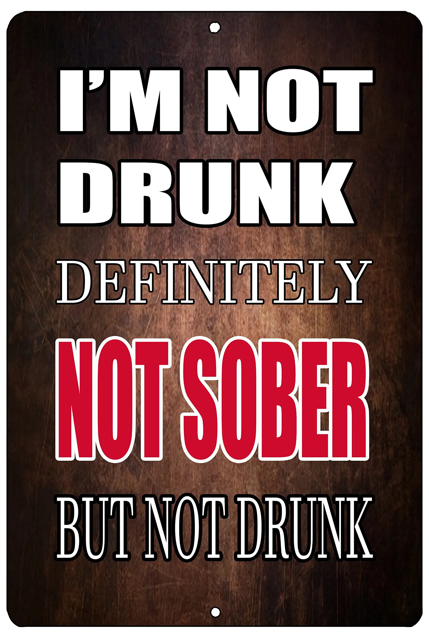 Rogue River Tactical Funny Beer Alcohol Sign Metal Tin Home Bar Kitchen I;m not Drunk Sober