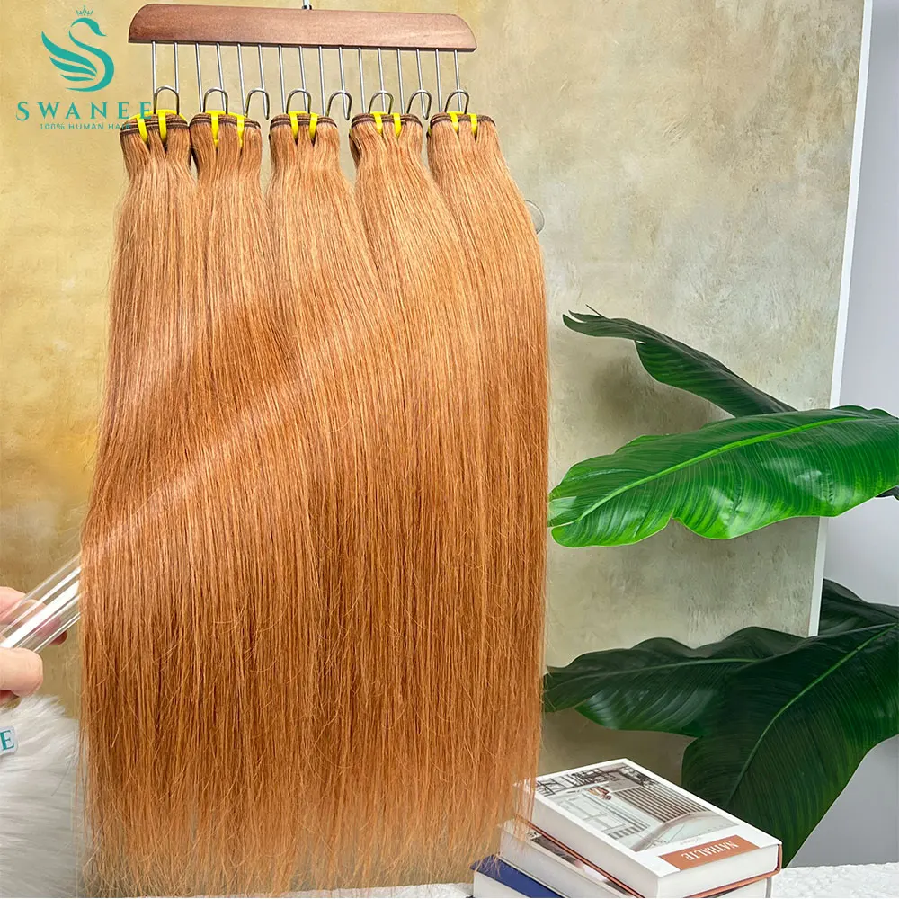 

# Наборы прямых человеческих волос (35 пучков), 1/3/4 шт. в наборе, 18-24 дюйма, 100 г/пучок, вьетнамские светло-оранжевые накладные волосы для наращивания