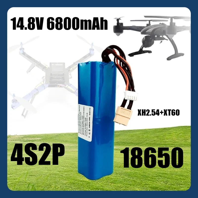 

14.8V 6800mAh XH2.54+XT60 100.64Wh Rechargeable 4S2P Li-ion Battery for Various RC Airplane Quadrotor, with Connector