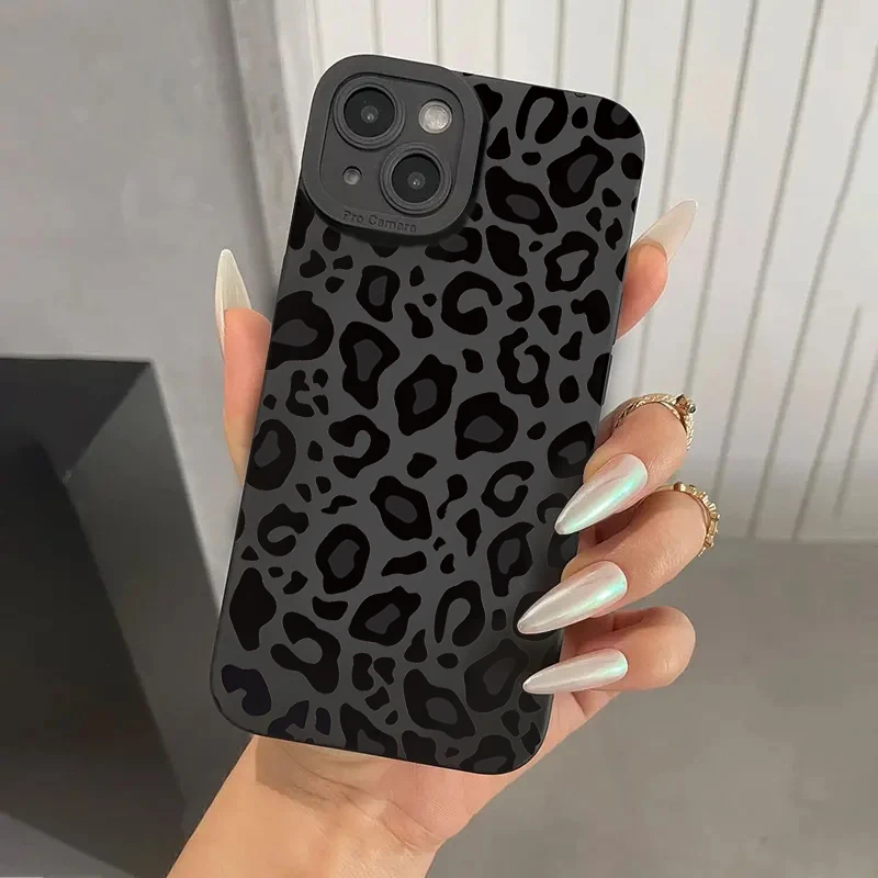 For iPhone 15 Pro Max 14 13 12 11 Leopard Print Graphic Phone Covers For iPhone XS Max XR X 7 8 Plus SE 2020 Soft Silicone Case