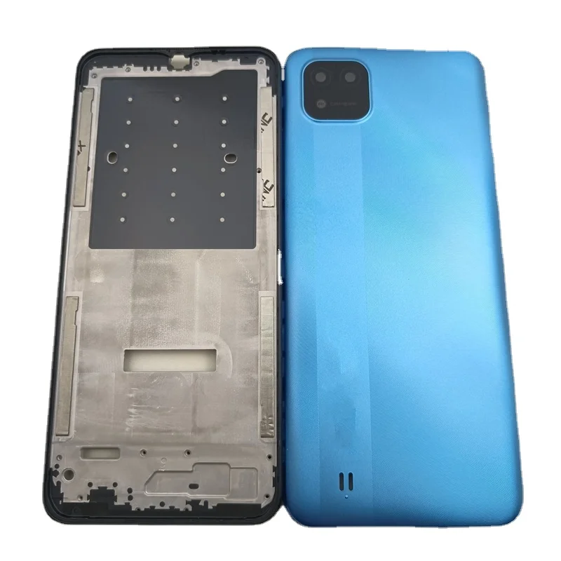 Full Housing Case For Oppo Realme C11 2021 RMX3231 Middle Frame+Back Battery Cover Door Panel Housing Case