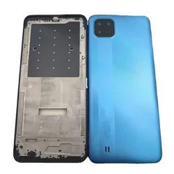 Full Housing Case For Oppo Realme C11 2021 RMX3231 Middle Frame+Back Battery Cover Door Panel Housing Case