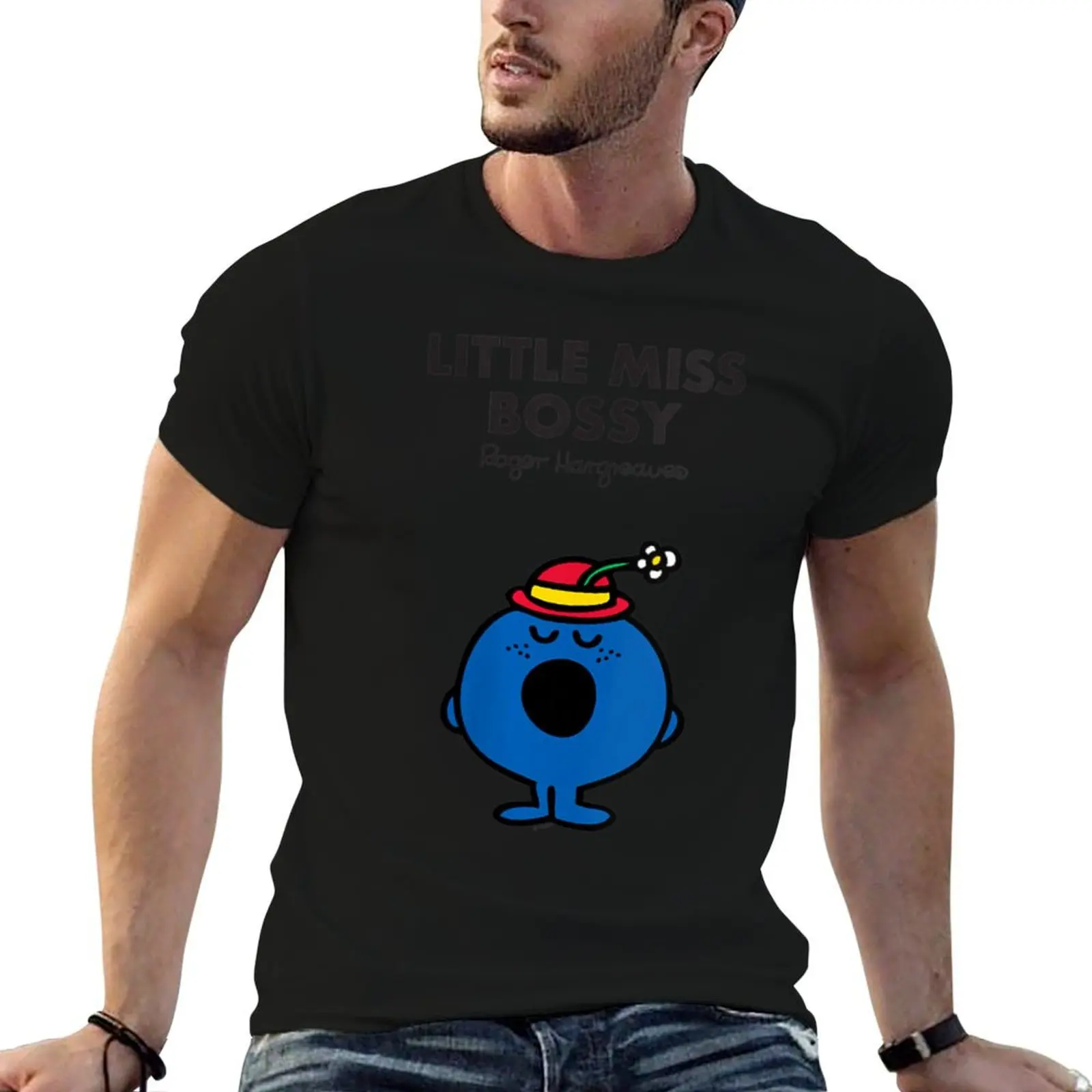 Camiseta Mr. Men Little Miss Bossy para mujer, camiseta de algodón negra lisa para hombre, paquete de camisetas para hombre, camisetas gráficas