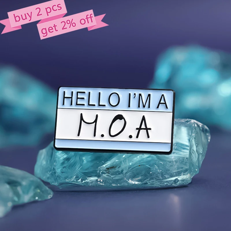 HELLO I'M A MONBEBE Enamel Pins Custom Self Introduction Brooches Lapel Badges Jewelry Gift for Friends