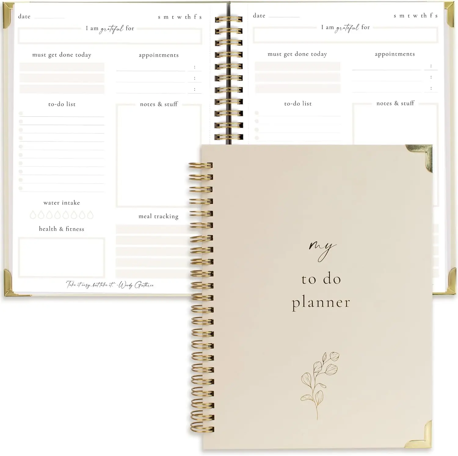 Elegant Undated Daily Planner Notebook for Task Organization and Productivity Boost