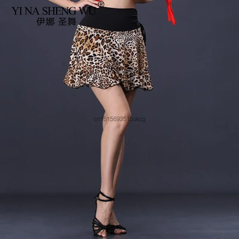 Latin Dance Skirt Lady High Waist Contrasting Ruffled Latin Skirt Sexy Adult Salsa Tango Rumba Ballroom Asymmetrical Skirt Black