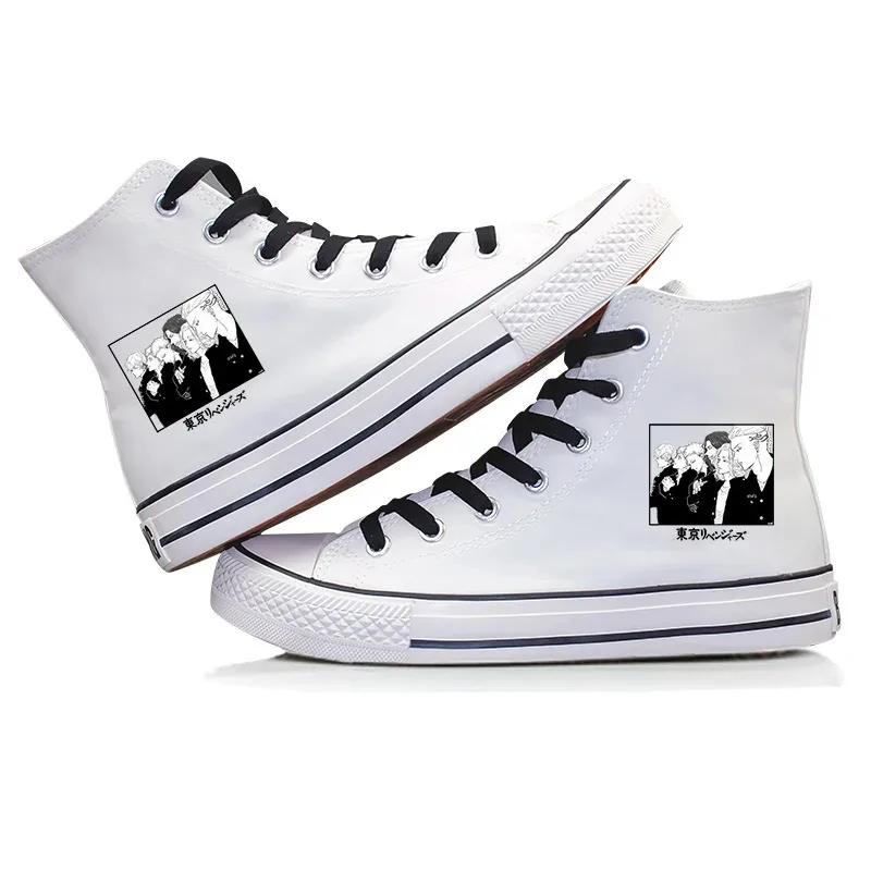 

2025iyi аниме Токио Мстители Сано Манджиро косплей мужские Hanagaki Takemichi повседневные высокие парусиновые туфли со шнуровкой пара на плоской подошве S