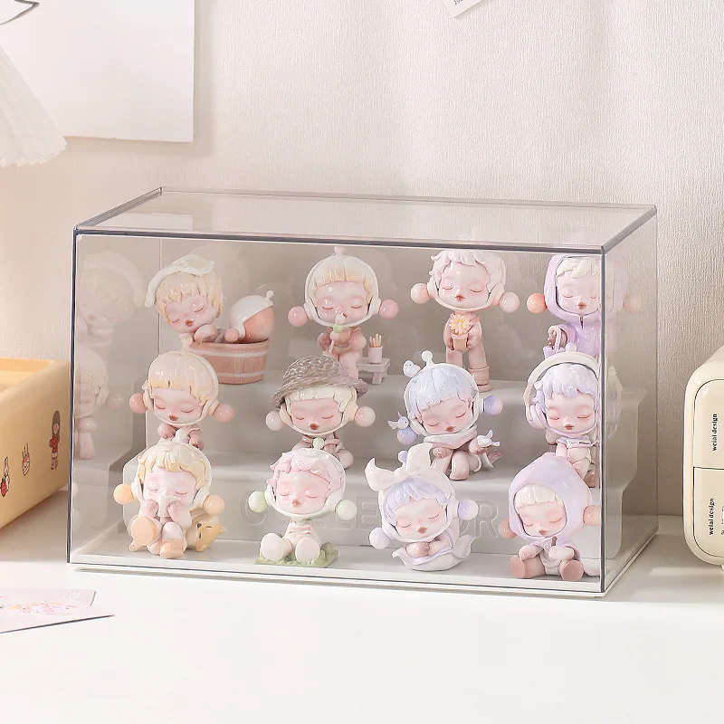 Dustproof Doll Display Case Blind Box Showcase Storage Organizer Acrylic Storage Box for Action Figures Toy Model Collectible