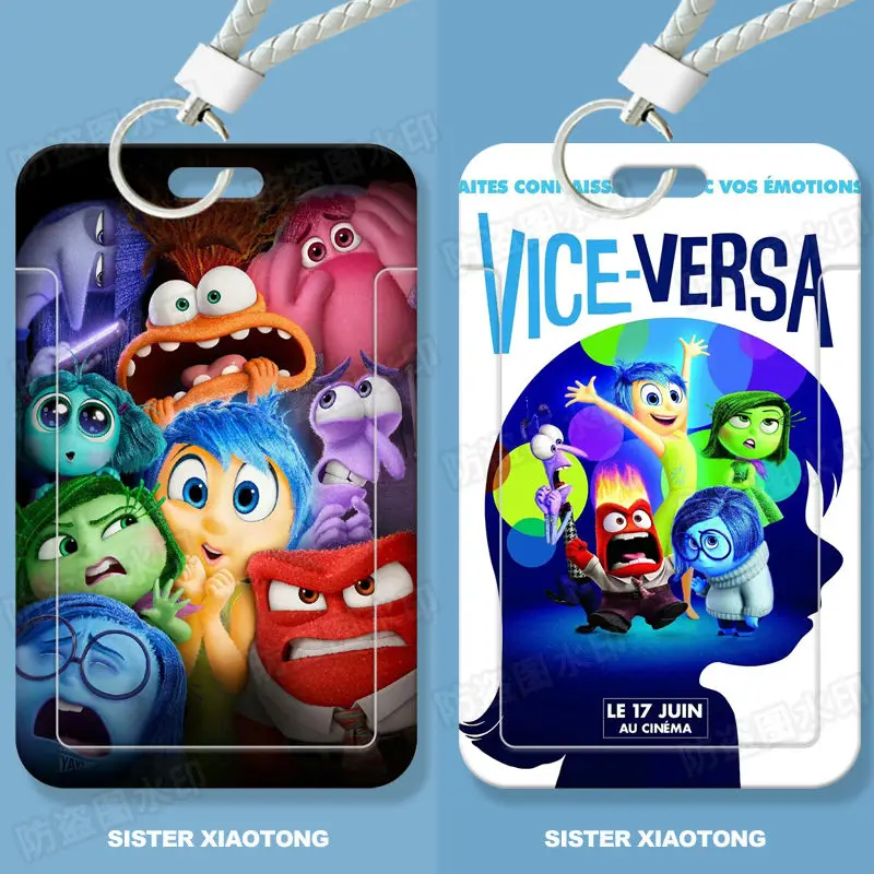 

Inside Out 2 Card Holder Student Lanyard Cartoon Figures Sadness Fear Anger Card Covers ID Bank Bus Credit Card Accessories Gift