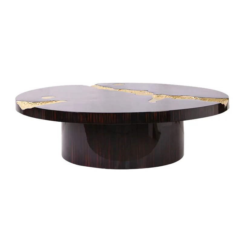 

Italian light luxury high-end post-modern simple living room coffee table combination Nordic coffee table creative round