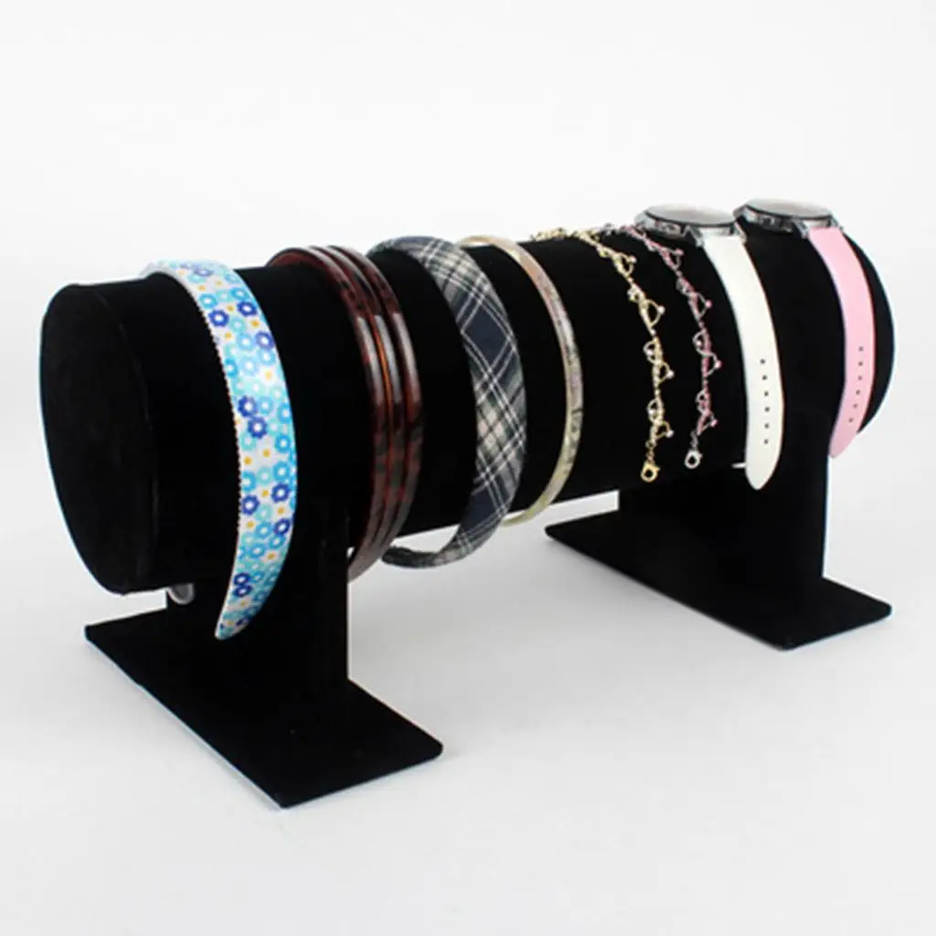 Velvet  Bracelet Bangle Necklace Watch Headband Stand Holder Showcase Jewelry T-Bar Display Stand Rack for Home Organization