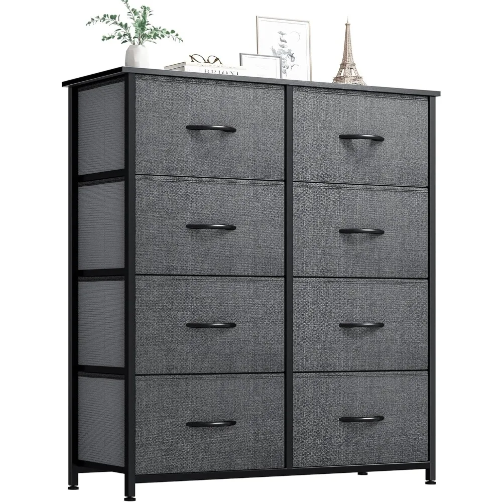 

Dresser for Bedroom, Fabric Dresser with 8 Drawers,Tall Dresser,Chest of Drawers for Closet