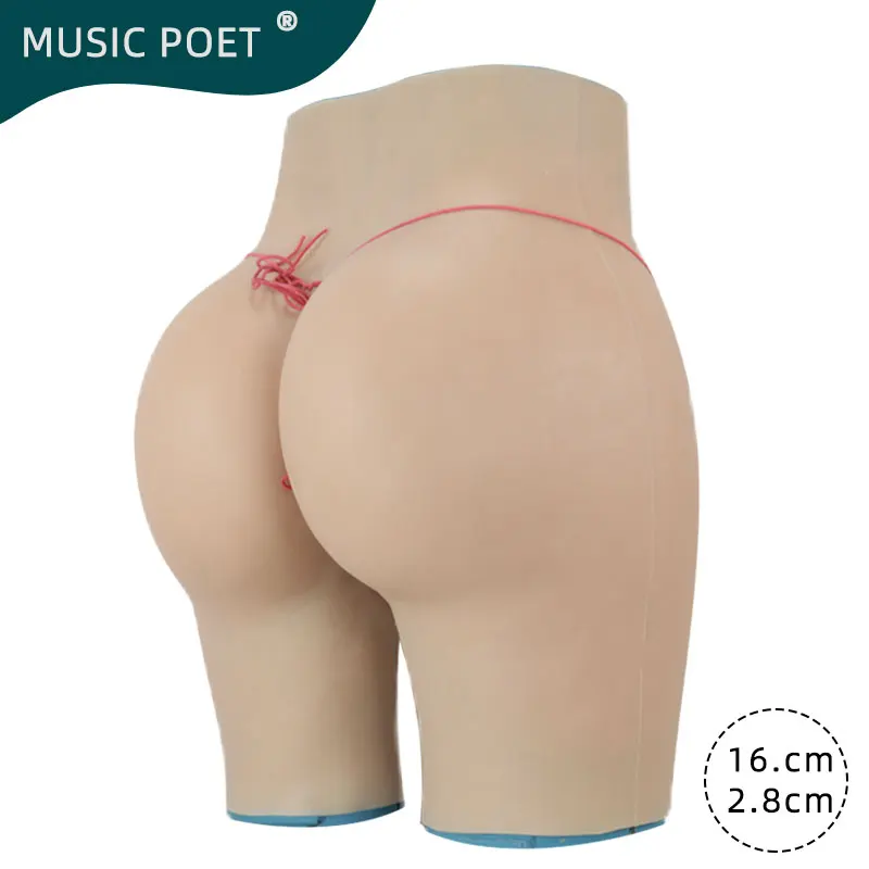 MUSIC POET Realistic Vagina Pants Lift hips Fake Pussy Silicone Underwear For Crossdresser Shemale Darg queen Transgender