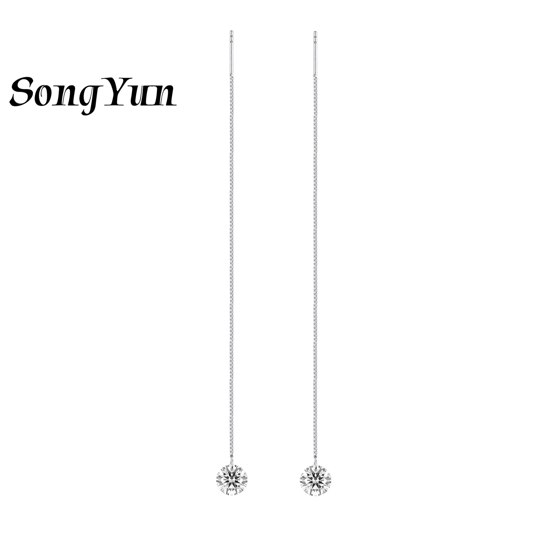 

Серьги-гвоздики SongYun Luxury Jewelry из стерлингового серебра 925 пробы с муассанитом цвета D для женщин, позолоченные 18-каратным золотом, с сертификатом GRA