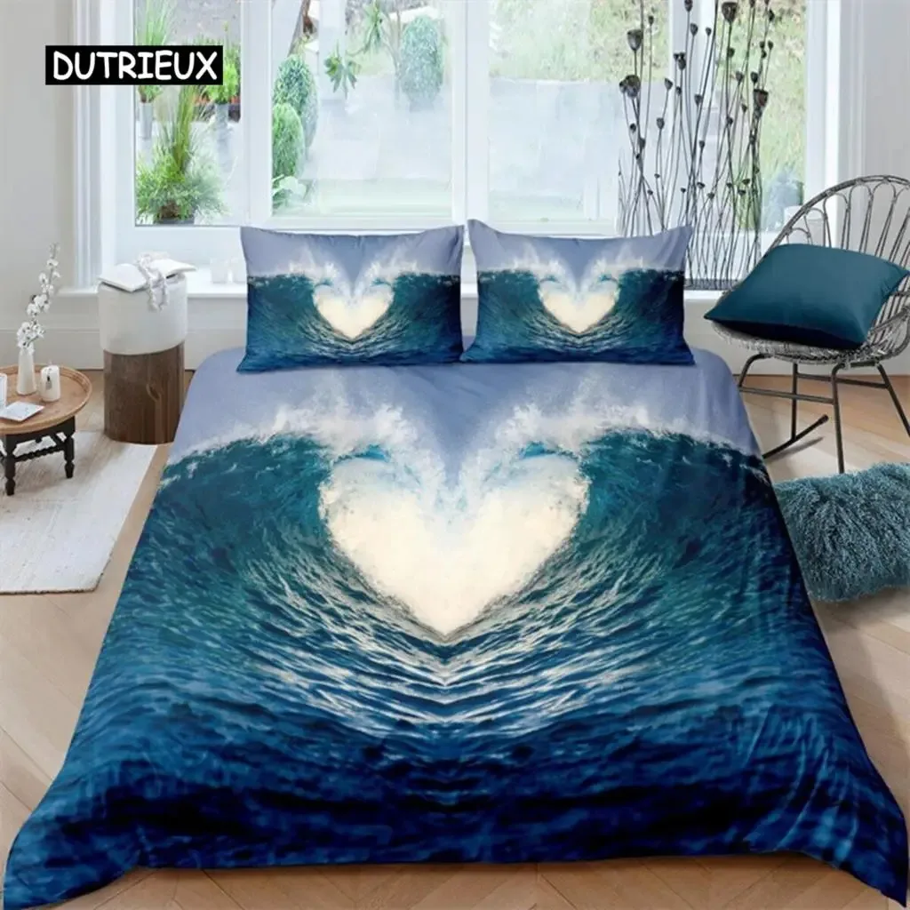 Tropical Animals Duvet Cover Exotic Animal Silhouette Sunset Bedding Set Full For Girls Boys Decor Hawaii Sea Wave Quilt Cover