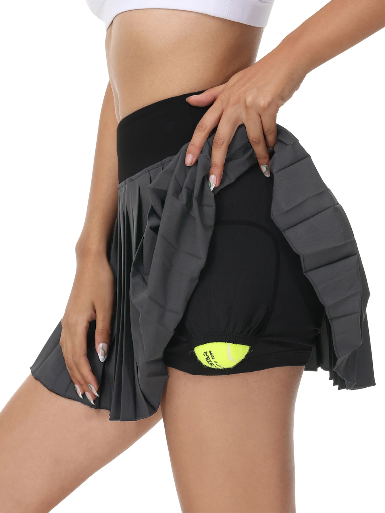 Jupe de tennis plissée pour femme avec 3 poches, jupe-jupe taille haute, extensible, golf